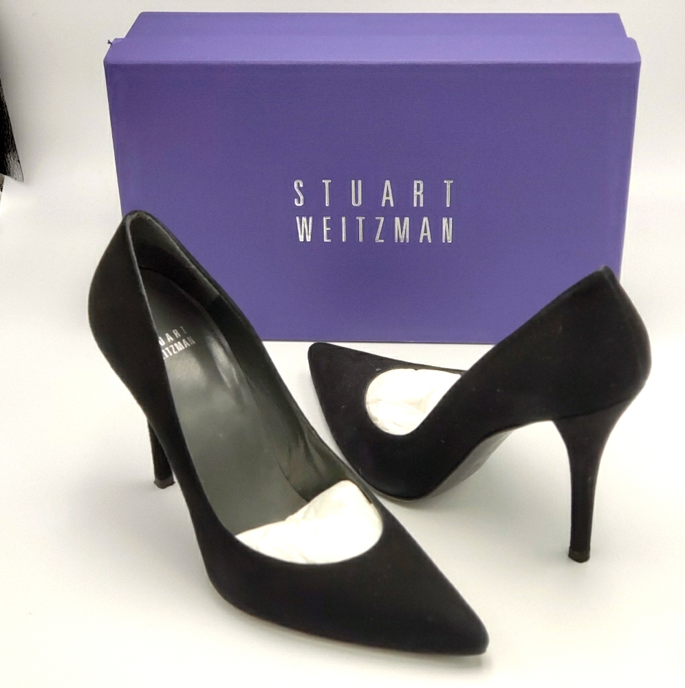 Stuart Weitzman Black Suede Trouble Pump